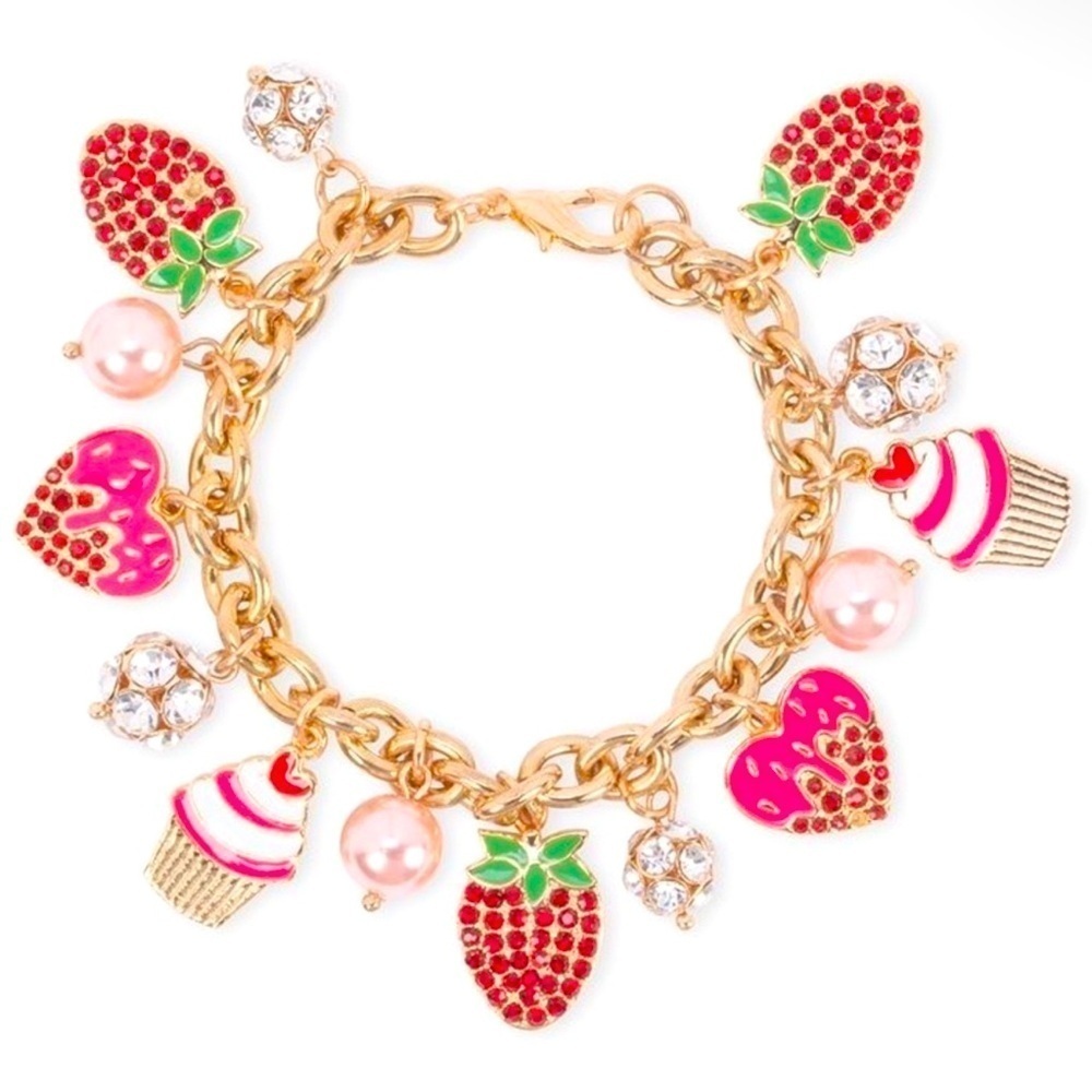 Strawberry Ice Cream Summer Charm Bracelet - Picture 2 of 4